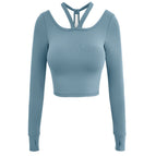 2022 new quick-drying yoga top fashion new lightweight breathable high-end running sports fitness long sleeves T-shirt 8056