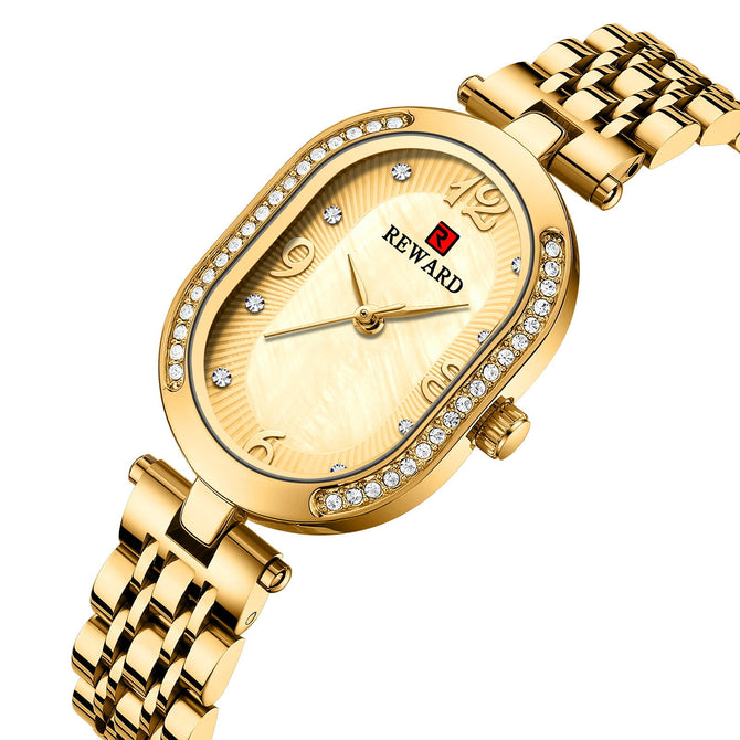 Reward new women's watch Elegant Lady Watch Diamond Quartz waterproof steel Watch