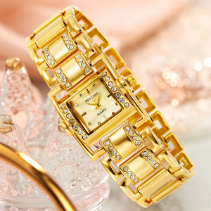 PINTIME Simple Square Diamond Women's Quartz Watch Casual Bracelet Women's Watch 1231