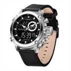 WWOOR Leather Watch Waterproof Men's Watch Quartz Fashion Sports Style Men's Quartz 8882