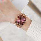 GUOU 8096 Watch Square Fashion Simple Steel Band Woman Watch Scale Waterproof Quartz Watch Women's Watches