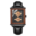 New wooden watch men's luminous five needle Korean version quartz watch Tiktok watch SJS1869