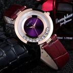 Berkualiti Tinggi Guou Jenama Jualan Panas Wanita Rolling Gerudi Jam Tangan Mewah Quicksand Kulit Sebenar Watch Berlian Buatan Jam Tangan