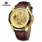 Forsining Waterproof Mechanical Watch Men's Fashion Casual Steel Belt Hollow Automatic Mechanical men Watch SLZe66