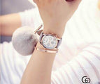 GUOU 8175 Women Diamond Watches Lady Wristwatches Leather Dress Date Watch Women Rhinestone Watches Fashion Hours