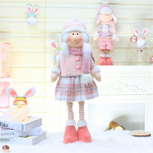 Christmas decoration creative pink Christmas dolls holiday window scene ornaments arrangement supplies Christmas gift 52101