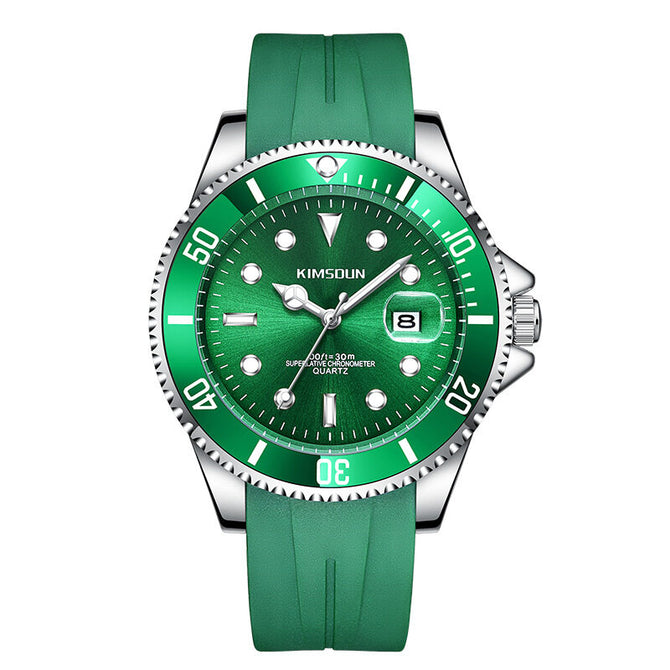KIMSDUN Green Water Ghost Watch Silicone Men's Watch Fashion Luminous Waterproof Quartz Watch K-1022B SILICON