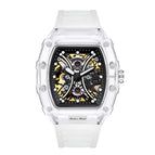 KIMSDUN fashion barrel-shaped silicone transparent hollow automatic mechanical watch men's K-2017A
