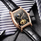 TEVISE men's watch Wine barrel square tourbillon fashion mechanical men's watch 8383d