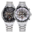 WINNER men watch fashion personaliy steel hollow auto mechanical men casual watch SLZ46