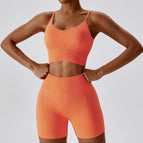 Seamless Yoga Suit Summer Running Tight Sports Suit Women's Quick-Drying Beauty Back Fitness Suit 6866