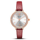Megir women watch light luxury fashion diamond waterproof all-match leather copper quartz female watch 4210