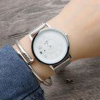 Korean Concept Fashion Watch man and women watch Woven Mesh Neutral Watch Turntable Trend Steel Belt Watch