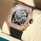 ONOLA ON3827D Full Diamond High Quality Live Fashion Waterproof Quartz Men's Watch Silicon