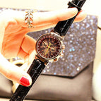2021 new fashion women's watch personality watch ladies genuine presbyopia leather strap watch