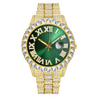 MISSFOX watch men's personality hip-hop water ghost Roman diamond-set quartz watch men 2643-3
