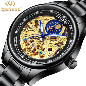 New KINYUED Skeleton Automatic Mechanical Watch Tourbillon Luminous Men's Waterproof Watch JYD-J033