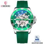 Chenxi New Silicone Tape Hollow Automatic Mechanical Watch Men's Waterproof Luminous Mechanical Watch 8805a