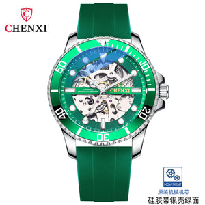 Chenxi New Silicone Tape Hollow Automatic Mechanical Watch Men's Waterproof Luminous Mechanical Watch 8805a