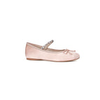 33-43sheii2022 summer super soft rhinestone round toe satin ballerina flat Mary Jane shoes 666-1