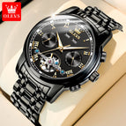 OLEVS men's watch Chilam celebrity endorsement multifunctional automatic mechanical watch hollow men's watch 6607