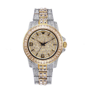 MISSFOX new fashion high-end diamond-encrusted men's watch stainless steel waterproof quartz watch v291