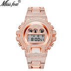 MISSFOX diamond multi-function fashion electronic watch high-end waterproof men's watch v304