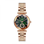 GEDI New Light Luxury Style Small Green Watch Waterproof Watch Ladies Personalized Independent Fashion Watch 8019 Steel strap