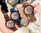 Dimini new peacock watch women's niche casual steel belt rhinestone fashion net red ladies watch 88288