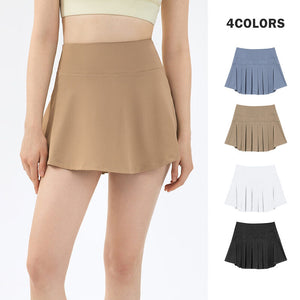 Sports Short Skirt Yoga Clothes Summer Women Running Pleated Tennis Skirt Clothes Anti-Exposure Backing Culottes DS173