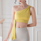 New High Elastic Fitness Yoga Clothes One Shoulder Sports Bra Vest Women's Beauty Back Short Top Yoga Clothes Women's Summer A054