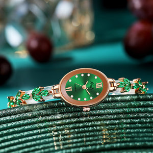 Gedi Niche High-Grade women Watch Luxury Oval Quartz Watch Jewelry Four-Leaf Clover Medieval Bracelet Watch 51120