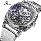 New Forsining Men's Fashion Casual Dragon Tiger Leopard Pirate Pattern Automatic Mechanical men business Watch SLZe255
