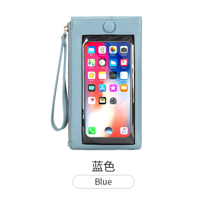 2022 new touch screen mobile phone bag women's small card bag vertical portable wrist coin purse R953