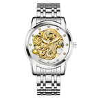 KIMSDUN men's watch Business Watch Luminous Waterproof Hollow Fully Automatic Mechanical Watch Golden Dragon men's Watch K-1977A