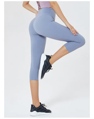 Summer thin fitness pants stretch tight show slim waist hip tummy running wear yoga pants 6047