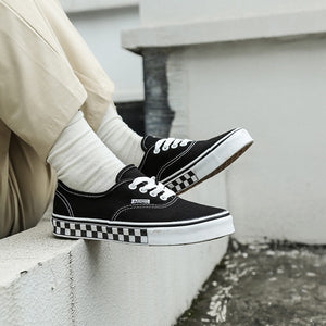Ins super hot street shoes 2021 new black and white plaid skateboard shoes couple men and women shoes 62