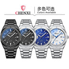 CHENXI Business Men's Watch Horizontal Bar Calendar Polygon Luminous Waterproof Steel Belt Quartz Watch Men cx-8262