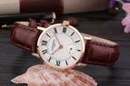 CHENXI Couple's Watch Men's Watch 076b Ultra-Thin Fashion Watch Women's quartz casual watch CX-076B leather