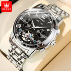 OLEVS men's watch Chilam celebrity endorsement multifunctional automatic mechanical watch hollow men's watch 6607