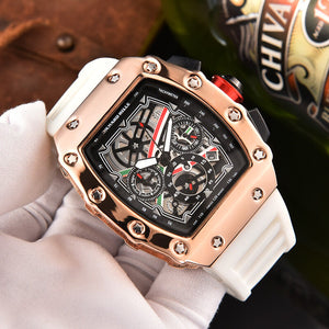 New men's Square Watch Elements Business Men's Six-Pin Running Seconds Multi-Function Calendar Watch 8087H
