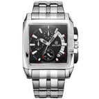 MEGIR 2018 Square Watch Men Full Steel Quartz Hour Military Casual Watches Mens Luxury Brand Chronograph Wrist Watch Male Clock Man casual