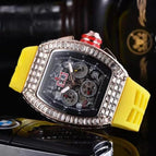 Men's watch Barrel-Shaped Square Diamond 6-Pin Quartz Watch European Fashion Men's Watch in Stock 8130
