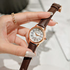 GUOU 6044 watches Women's Fashion Trend Large Dial Belt Quartz Watch Retro Versatile Waterproof Watch for women