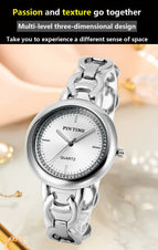 PINTIME Simple Temperament Chain Bracelet Watch Niche Women's Diamond Quartz Watch 1232