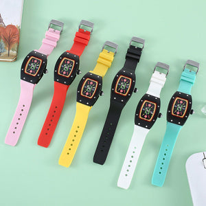 New Women's Candy Series Watch Genuine Diamond Square Waterproof Fashion Luminous lady quartz Watch 8084B