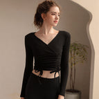 Yoga clothing women's new short tight sports top Pilates training clothing running fitness long-sleeved t-shirt 211