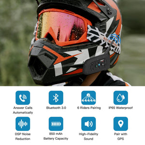 Limited Sale!2PCS/Set EJEAS V6 Pro Helmet Intercom Headset Motorcycle Bluetooth 1200m Interphone Communicator Full Duplex for 6 Riders Waterproof IP65