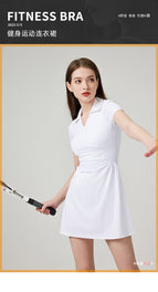 New Tennis Dress Lulu Fabric Dance Badminton Sports Pleated Skirt Golf sports Set for Women students 306