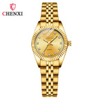 CHENXI Men's Women's Watch Waterproof Business Watch Female Men's Gold fashion quartz Couple Watch CX004A